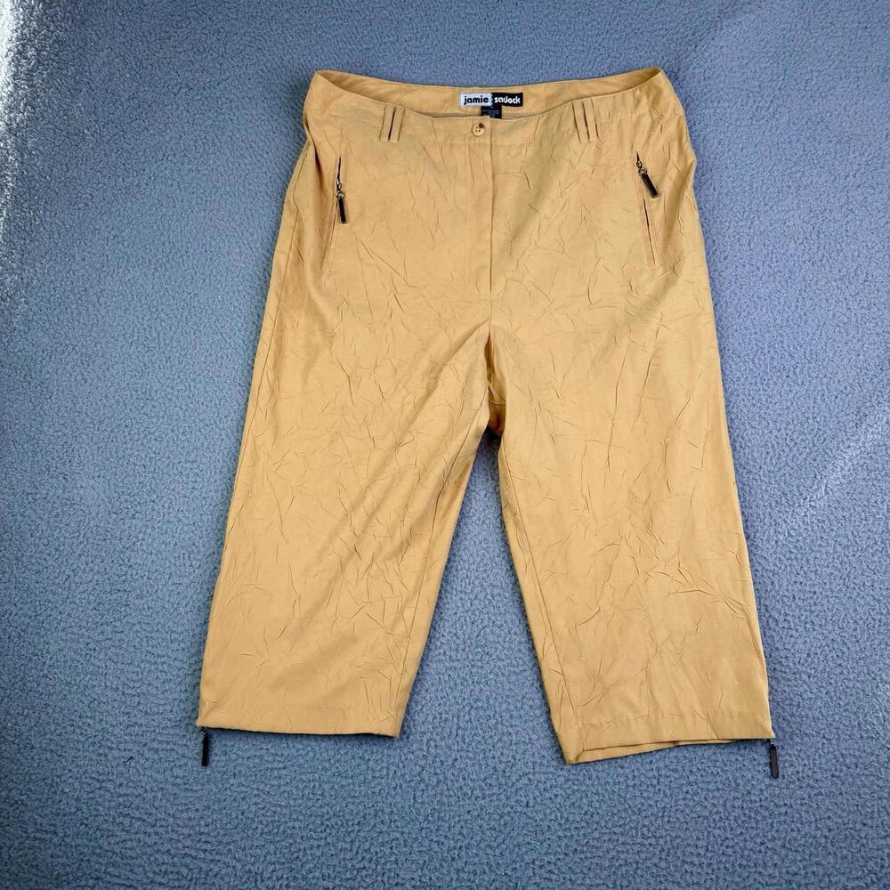 Jamie Sadock Golf Pants Capris Yellow  Zip Ankle Women's 14 (36x19)
